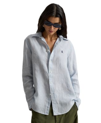 Женская рубашка Polo Ralph Lauren из льна в полоску