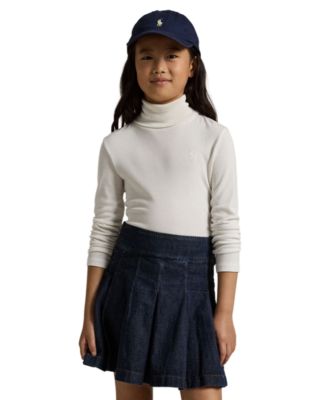 Polo Ralph Lauren Girls' 4-16 Ribbed Long-Sleeve Cotton-Blend Turtleneck T-Shirt