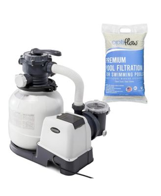 Intex Krystal Clear 2100GPH Sand Filter Pump and OptiFlow Premium Pool Filter Sand