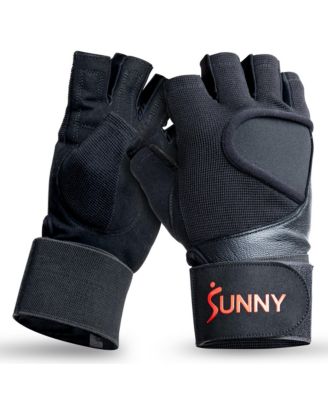 Sunny Health & Fitness перчатки для тяжелой атлетики, размер M, с встроенной компрессией запястья и мягкой ладонью для силовых тренировок