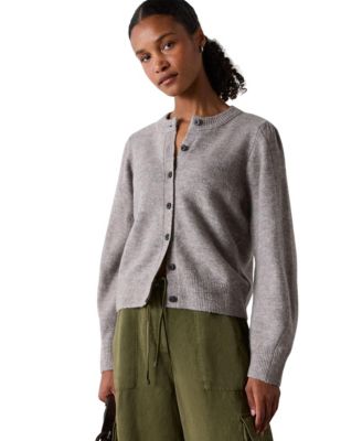 Whistles Women's Wool Mix Puff Sleeve Cardigan