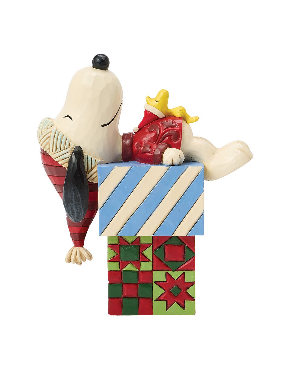 Jim Shore фигурка Peanuts Snoopy and Woodstock с подарками