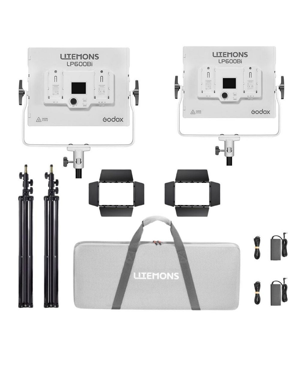 Godox Litemons LP600Bi Bi-Color LED 2-Light Panel Kit for Cameras