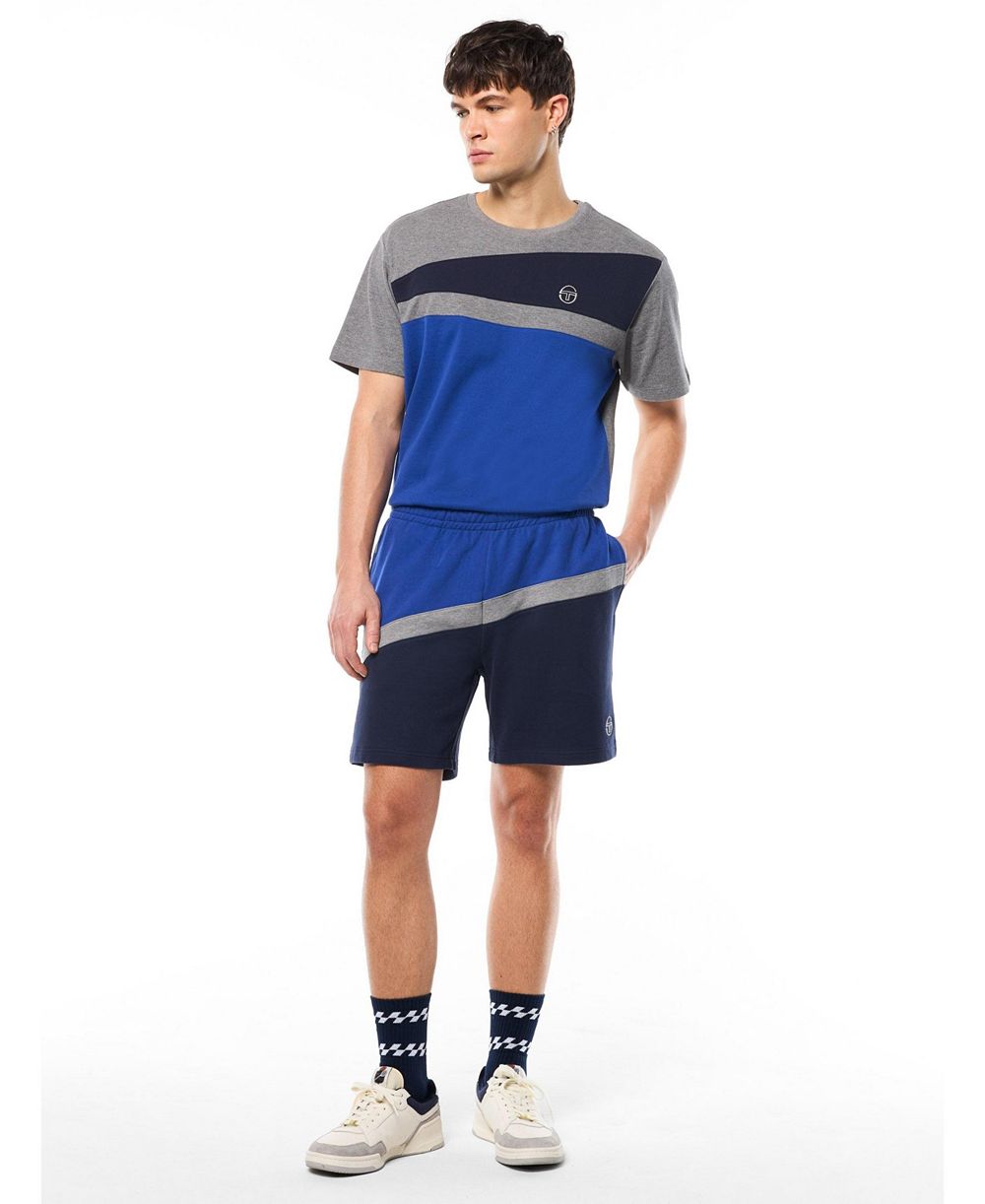 Мужские шорты Sergio Tacchini Affilato из французской махры с цветными блоками, длина шва 6 дюймов