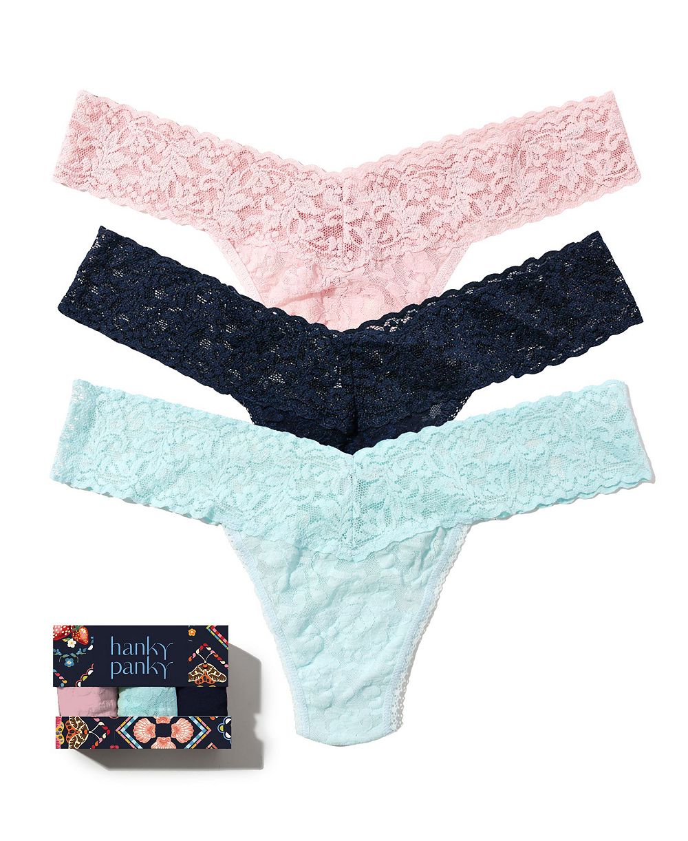 Hanky Panky Low-Rise Signature Lace® Thong, 3-Pack