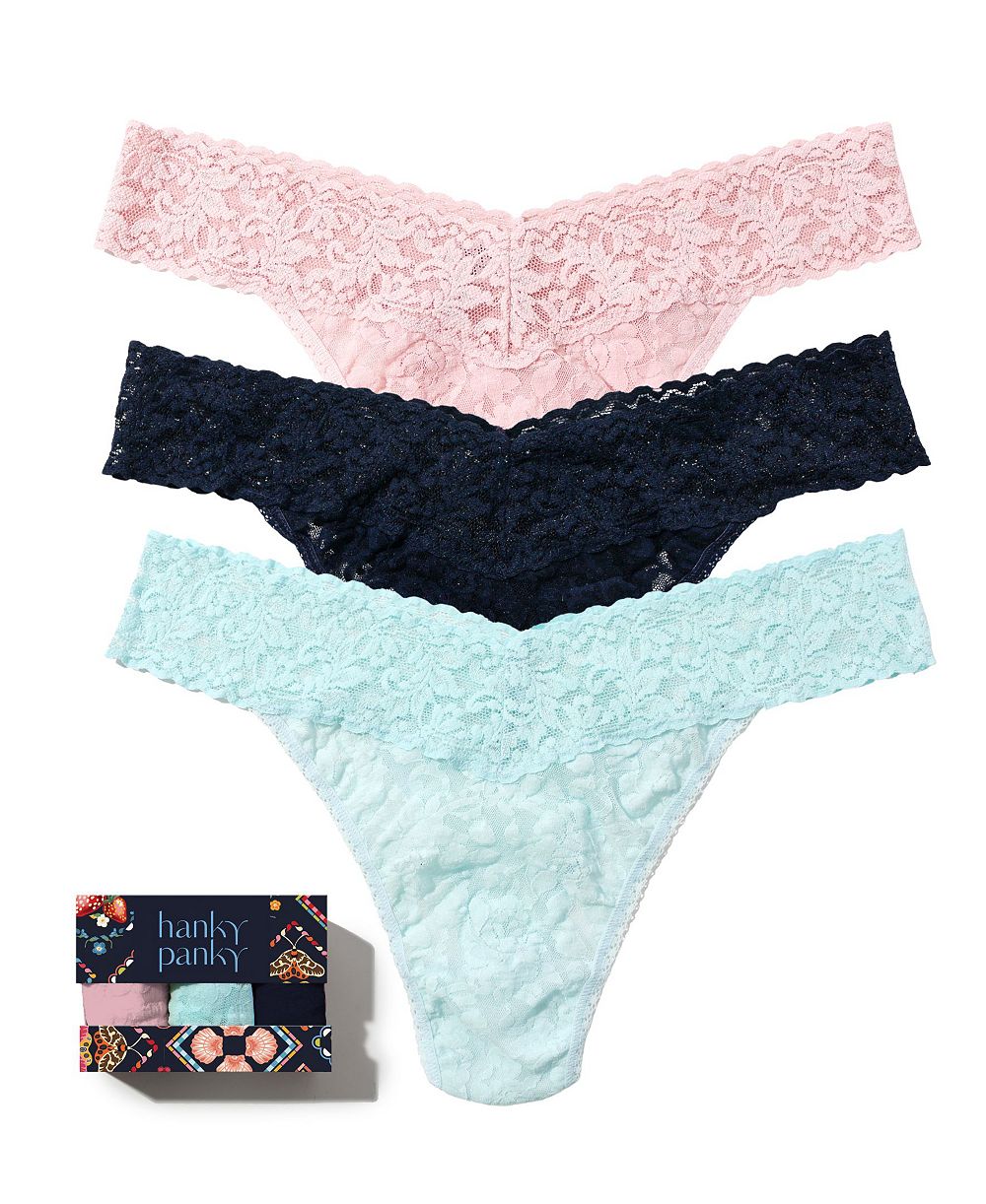 Hanky Panky Стринги с цветочным кружевом Signature, 3 шт.