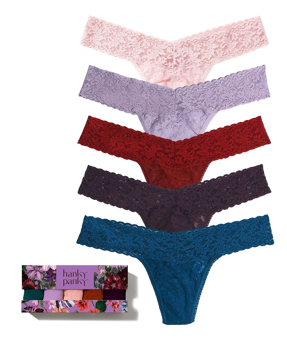 Hanky Panky Стринги с кружевом Garden Party низкой посадки, 5 шт.