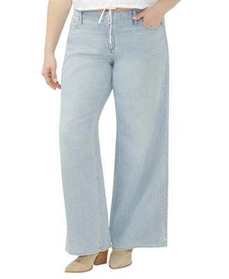 Silver Jeans Co. женские широкие джинсы Suki с высокой посадкой, светлая стирка, размер Plus