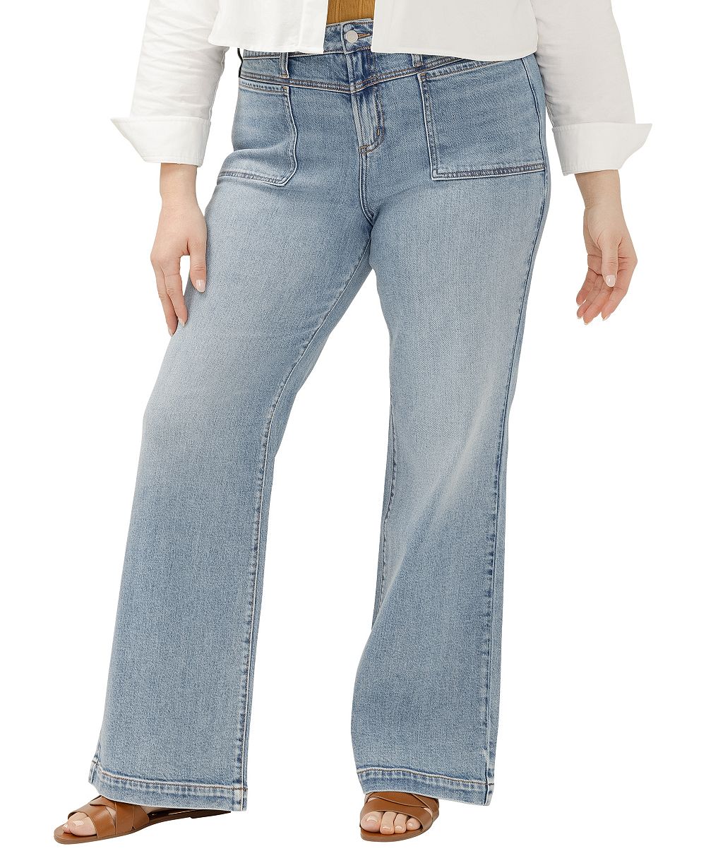 Silver Jeans Co. Plus Size Avery High-Rise Wide-Leg Denim Trouser