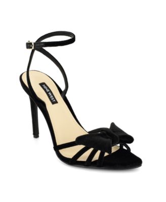 Nine West Women's Queana Velvet Strappy Stiletto Sandals