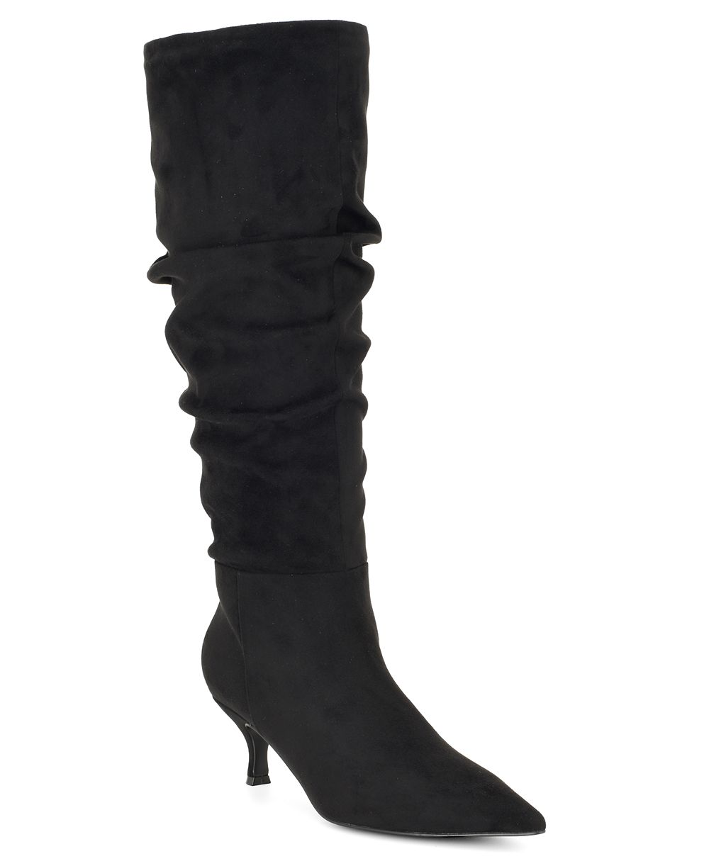 Nine West Women's Sawyor Tall Slouch Kitten Heel Dress Boots