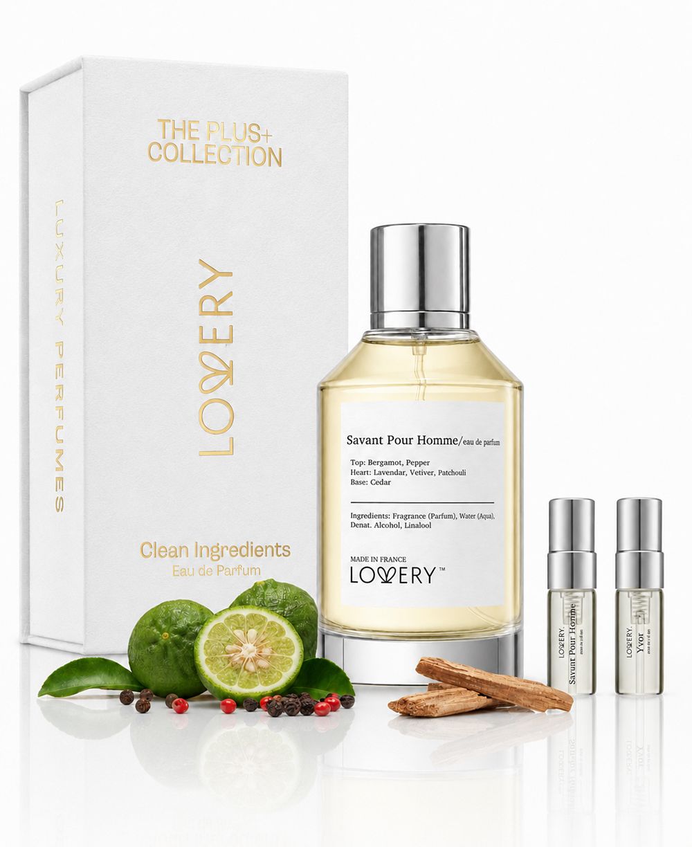 Lovery Savant Pour Homme Eau de Parfum 3PieceGift Set - 3.4fl oz Mens Perfume Gift Set with Mini Perfume and Free Gift Sample