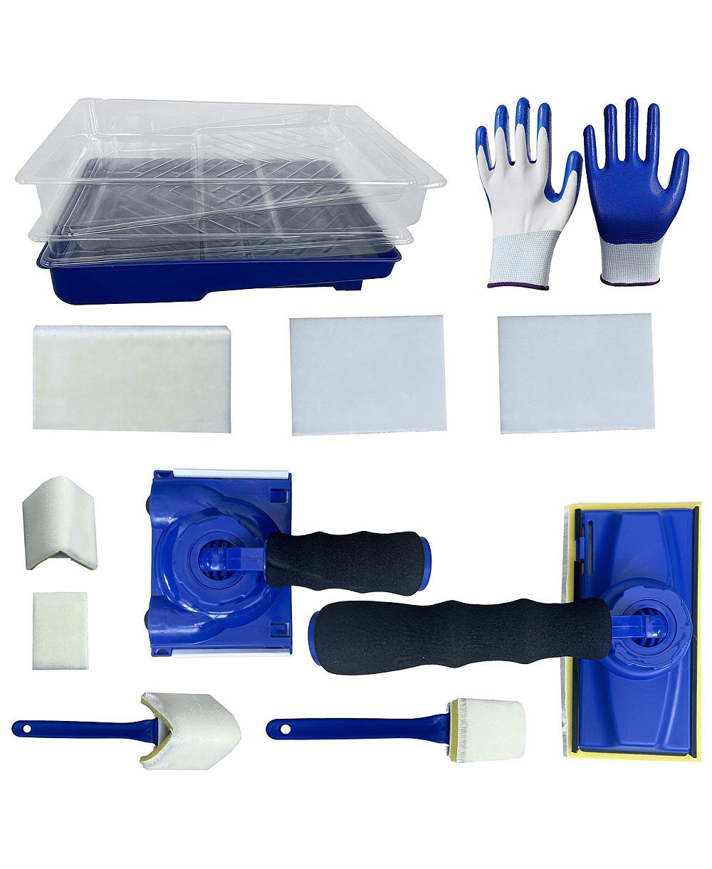 XDOVET Paint Edger Tool Kit 360degree(s) Handle Trimmer Wall Ceiling Refill Pads Gloves Trays
