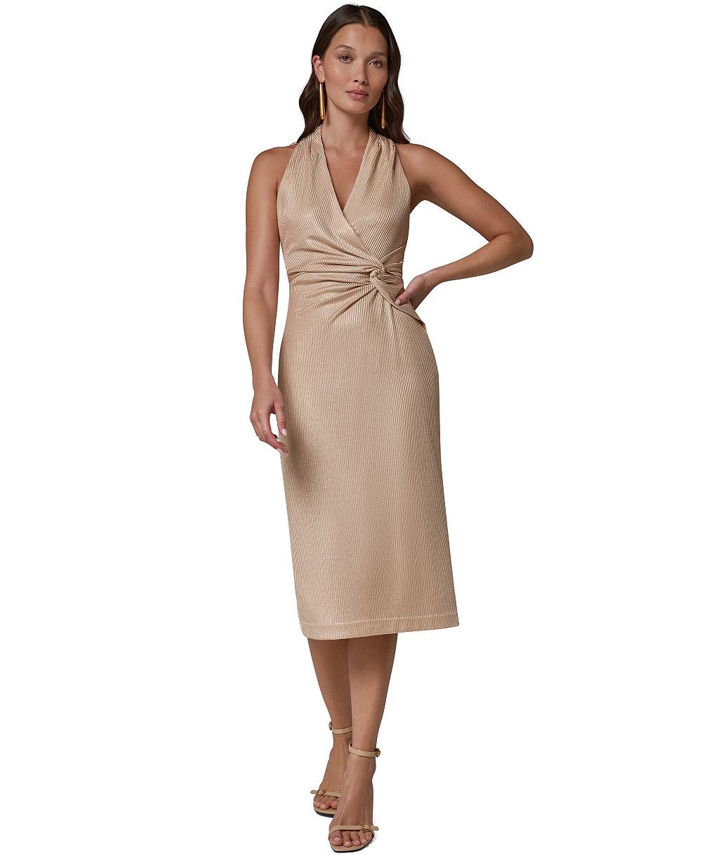 Donna Karan New York женское миди-платье с металлическим лифом-хомут и скрученным поясом
