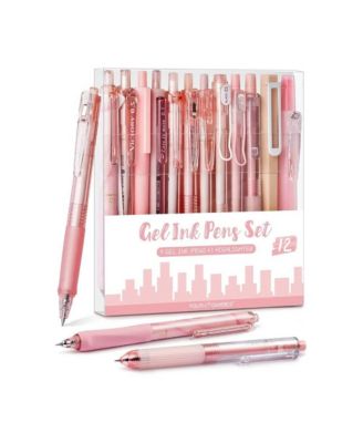 Four Candies Rose Series Gel Pens, 12Pieces Cute Writing Pens 0.5mm, Aesthetic School Supplies