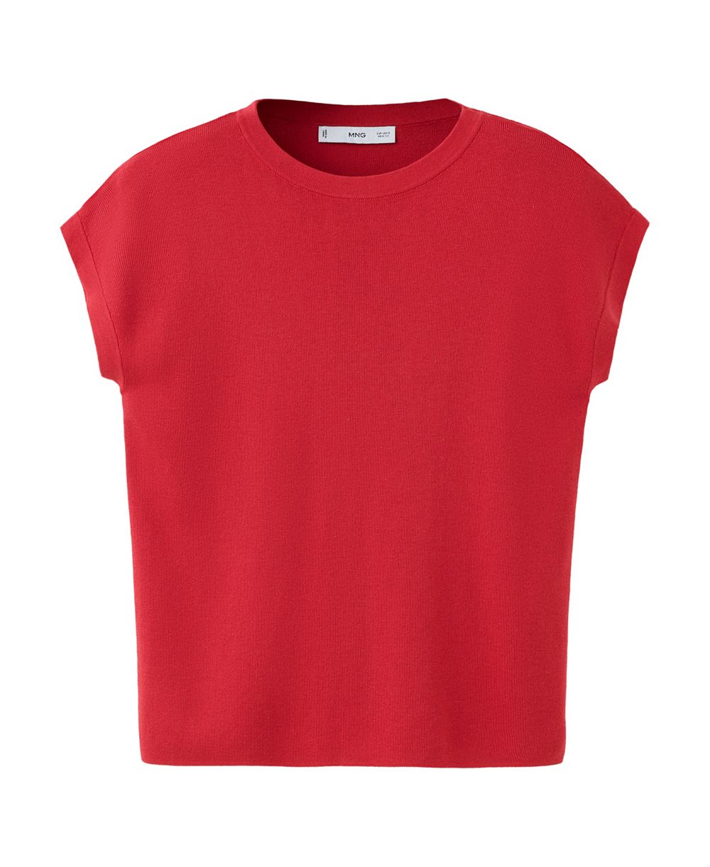 MANGO Women's Lightweight Short-Sleeve Cotton-Blend T-Shirt