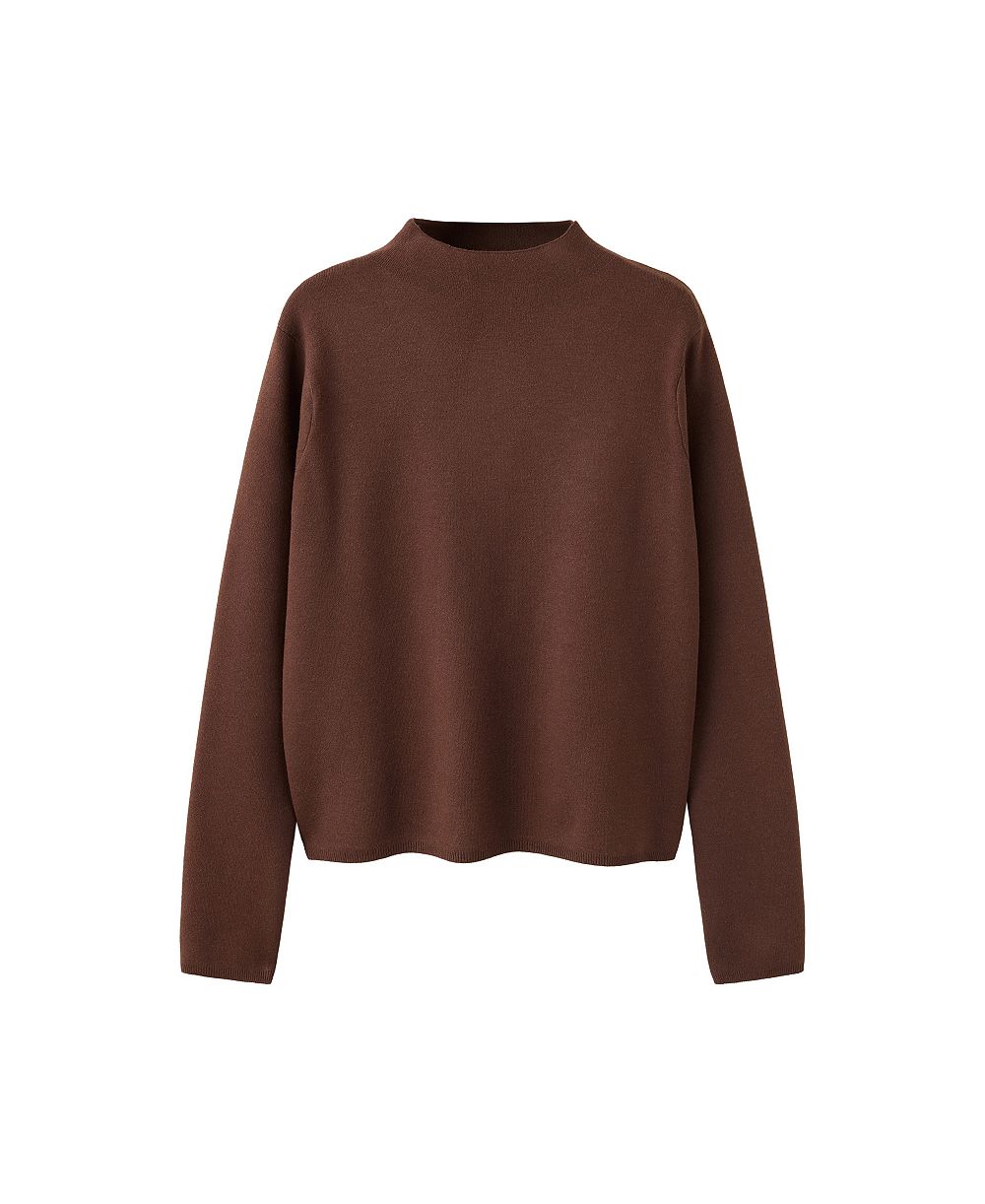 MANGO Women's Perkins Neck Viscose-Blend Mock Neck Sweater