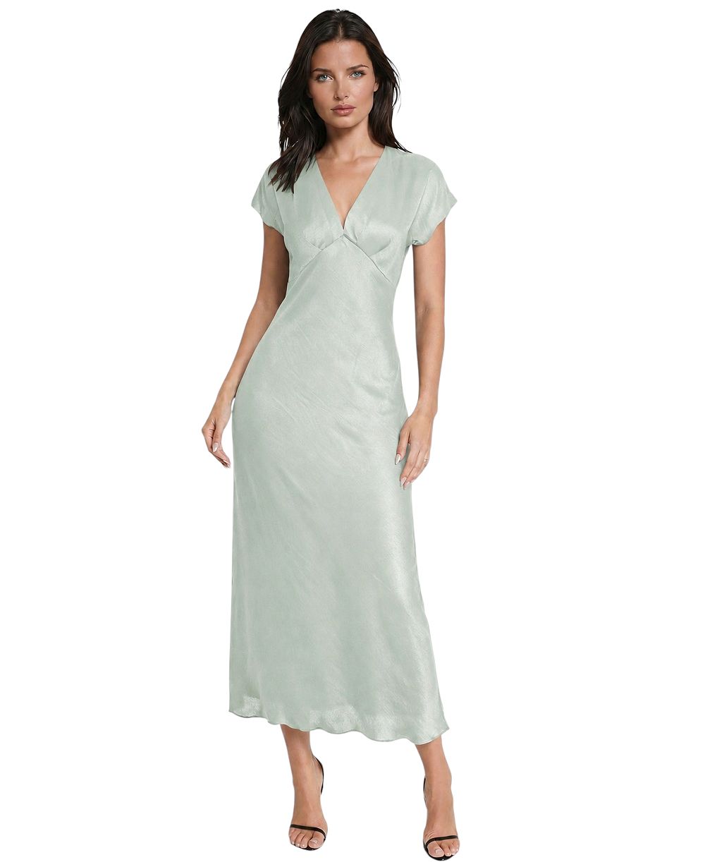 Bebe Women's V-Neck Satin Maxi Dress