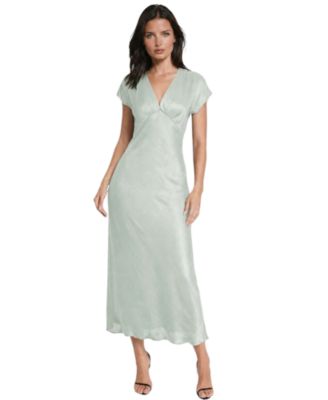 Bebe Women's V-Neck Satin Maxi Dress