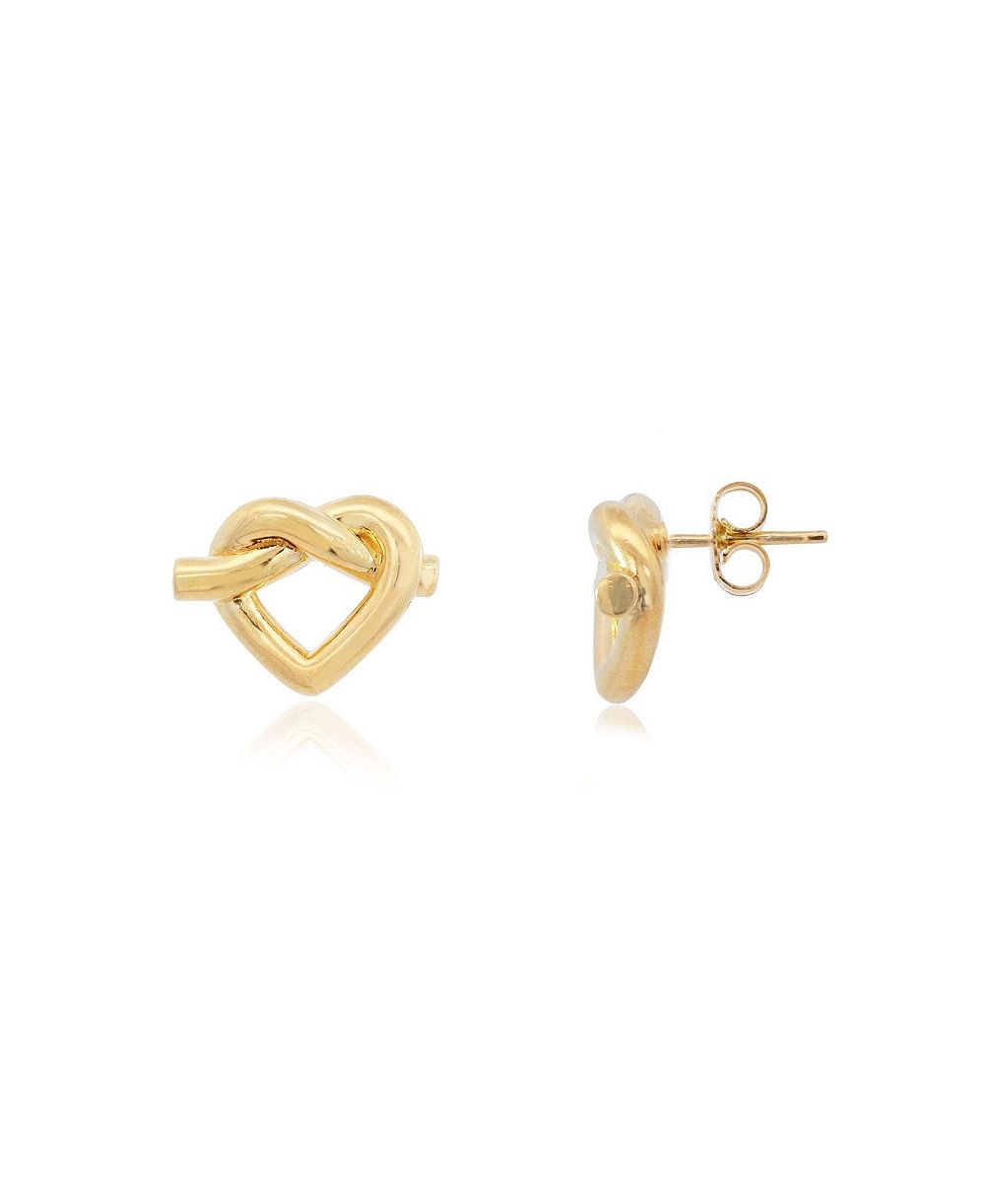 Серьги-гвоздики The Lovery Heart Knot из стерлингового серебра с позолотой 14K