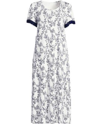 Lands' End Women's Mid-Calf Scoop Neck Nightgown