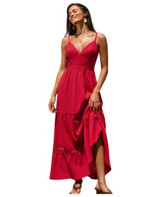 Cupshe Women's V-Neck Beach Maxi Dress