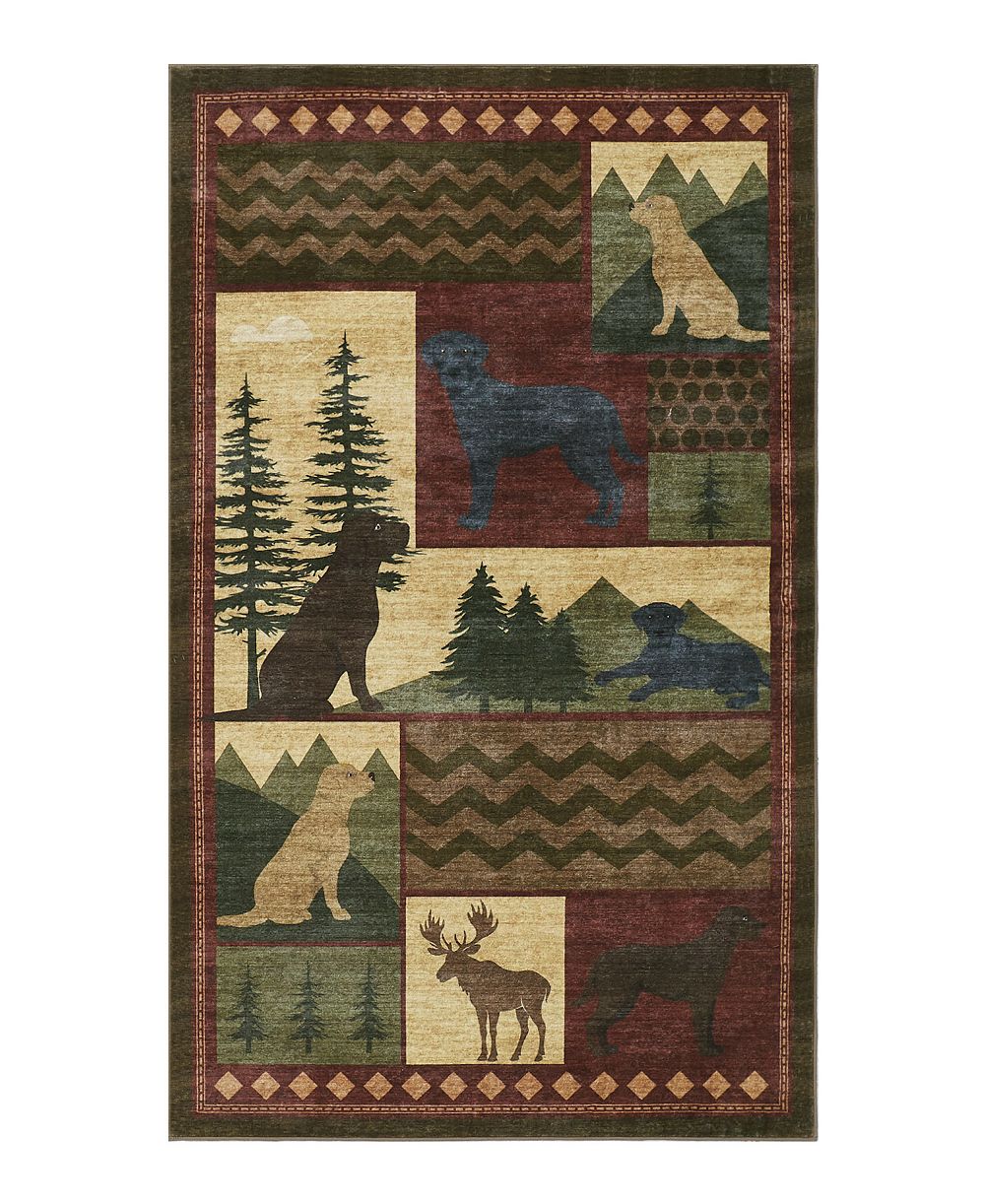 Eddie Bauer нескользящий печатный моющийся декоративный коврик, 60" x 36"