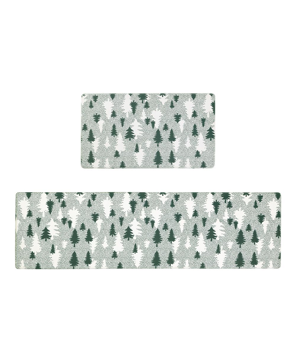 Eddie Bauer Christmas Trees Non-Slip 2-Piece Kitchen Mat Set