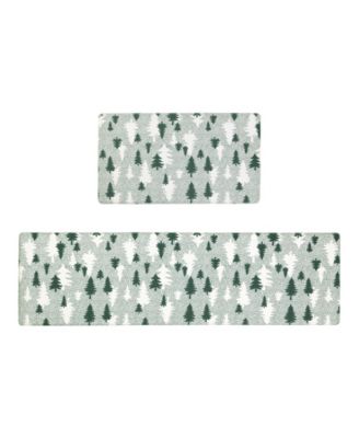 Eddie Bauer Christmas Trees Non-Slip 2-Piece Kitchen Mat Set