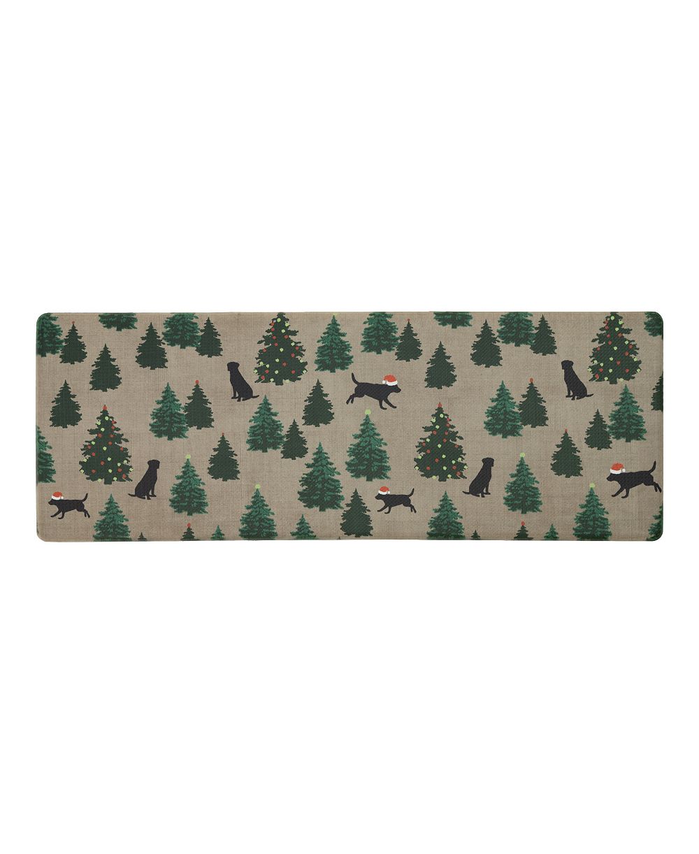 Eddie Bauer нескользящий кухонный коврик Dogs and Christmas Trees, 17.5" x 48"