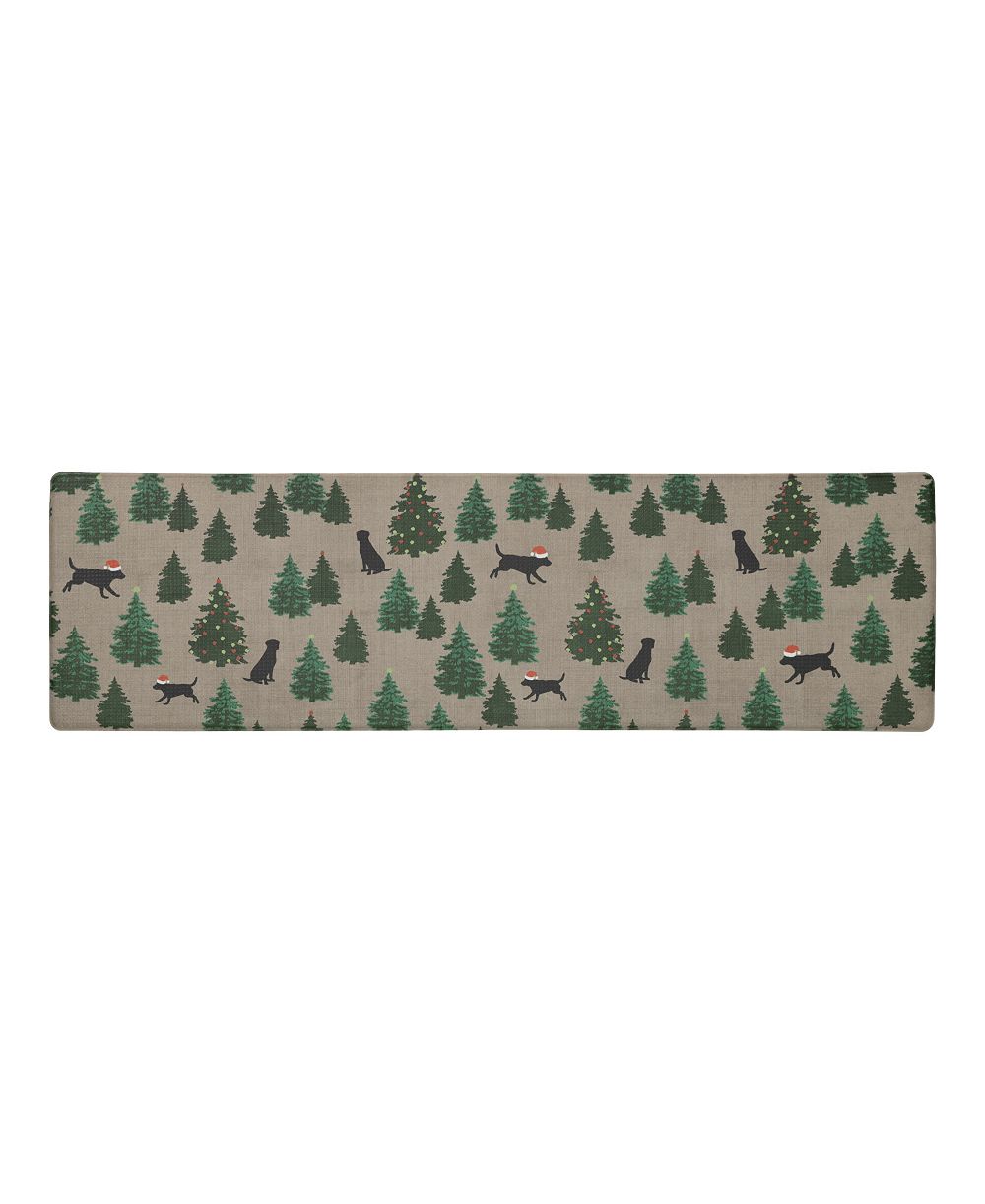Противоскользящий кухонный коврик Eddie Bauer Dogs and Christmas Trees, 17,5" x 60"