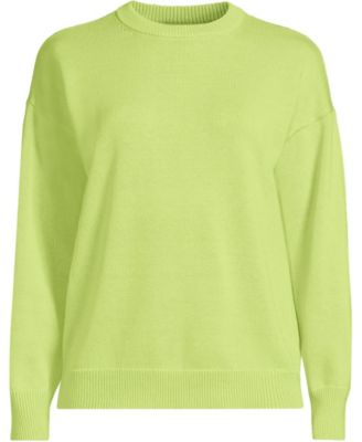 lands' end женский дрейтер drop-плечо полосатый круглый вырез свитер
