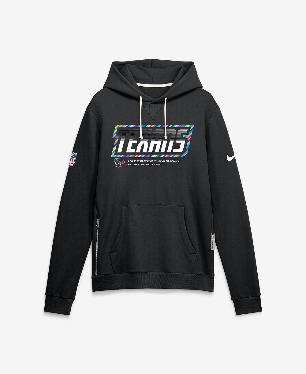 Nike мужская черная тренировочная толстовка с капюшоном Houston Texans 2026 NFL Cruical Catch Sideline Dri-Fit