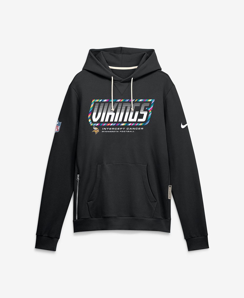 Мужской худи Nike Black Minnesota Vikings 2026 NFL Cruical Catch Sideline Dri-Fit