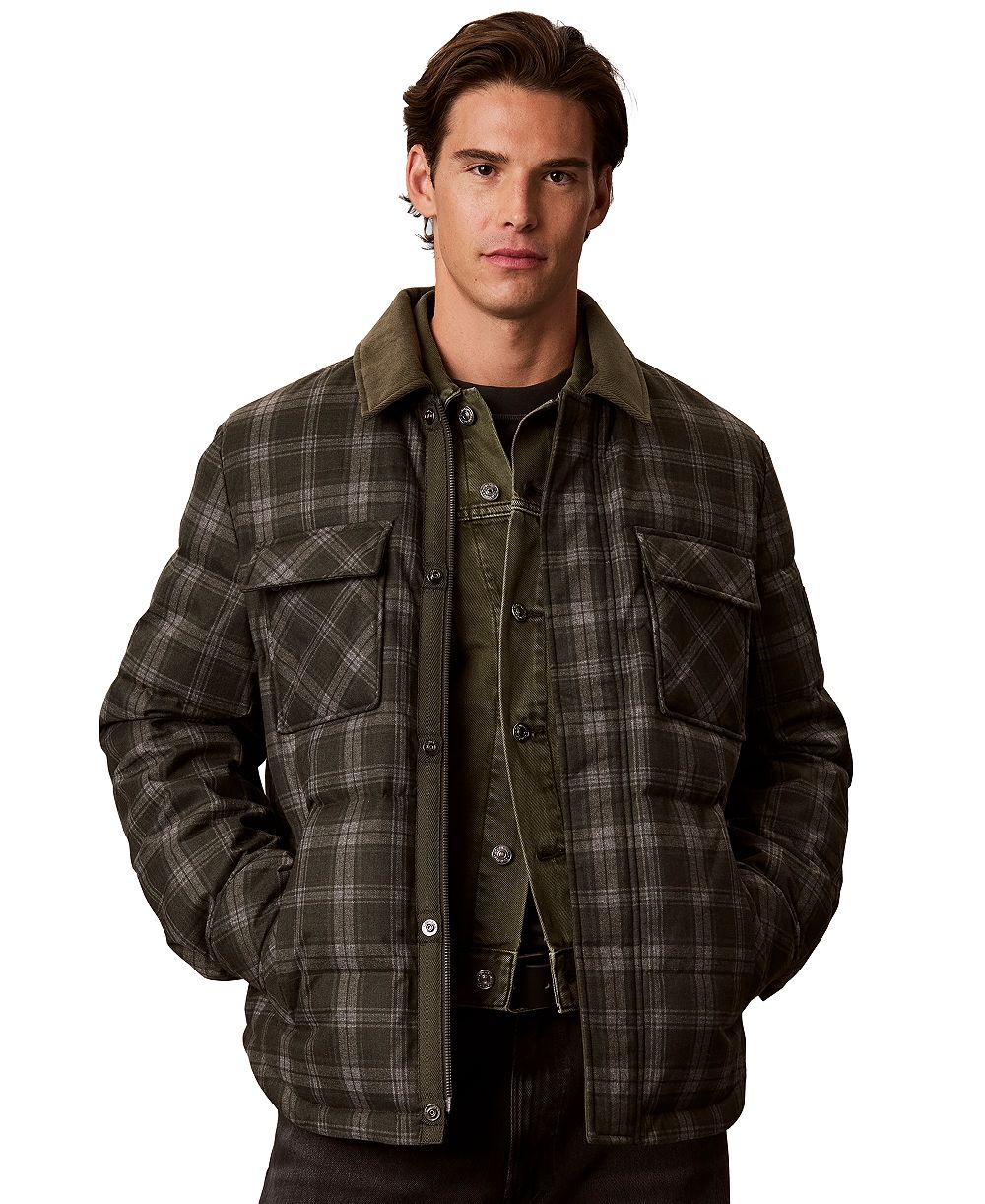 Calvin Klein Men's Printed-Plaid Down Puffer Jacket