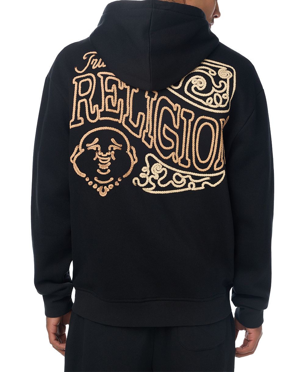 True Religion мужской худи на молнии с графическим принтом Rope Logo
