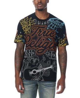 True Religion Men's Logo Tee Graphic Puff-Print T-Shirt