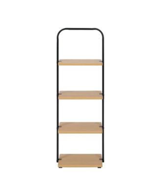 Slickblue 4-Tier Freestanding Wooden Shoe Rack in Black and Light Honey Finish