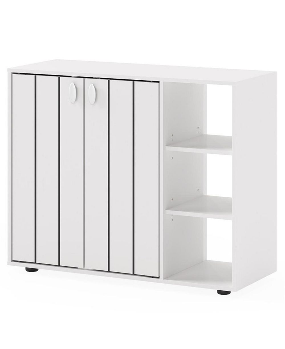 Slickblue 2-Door Shoe Cabinet with Adjustable Shelf and 3-Tier Open Storage