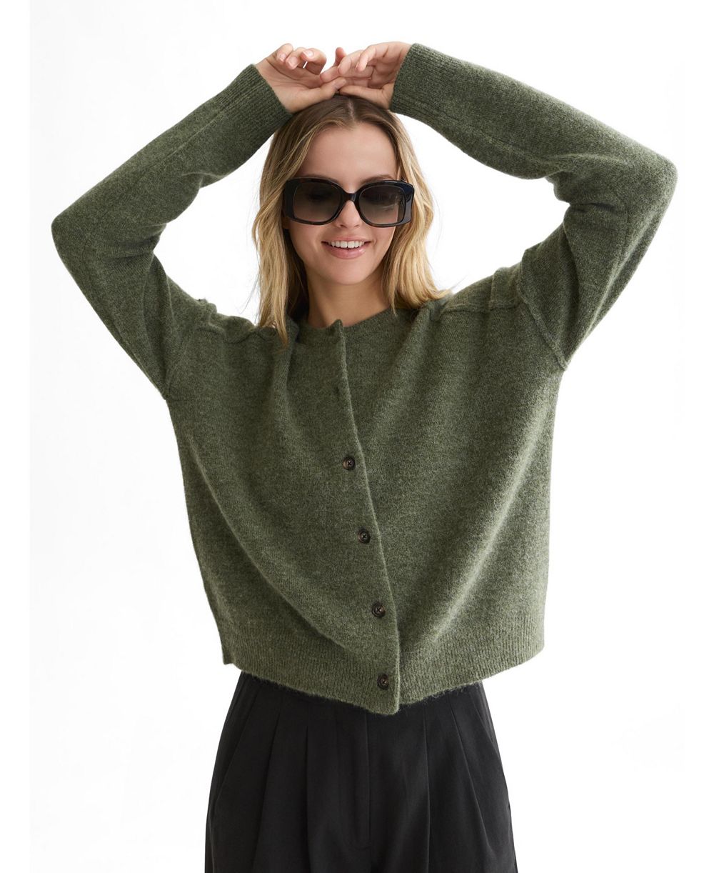 SCOTCH & SODA Women's Fuzzy Relaxed-Fit V-Neck Cardigan