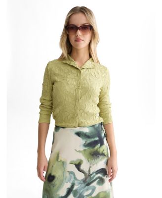 SCOTCH & SODA Женский легкий кардиган с воротником-стойкой и тиснеными складками