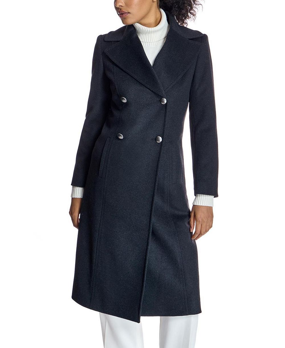 Julia & Stella By Maximilian Women's Double-Breasted Notch Collar Coat
