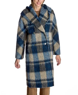 Taupe/blue check