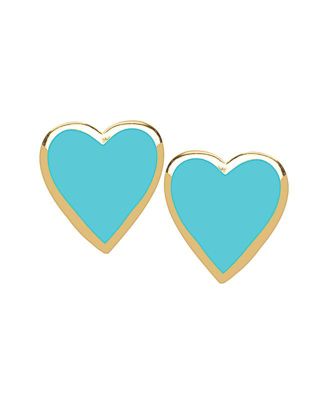 Lily Nily Girls Heart Stud Earrings in 14K