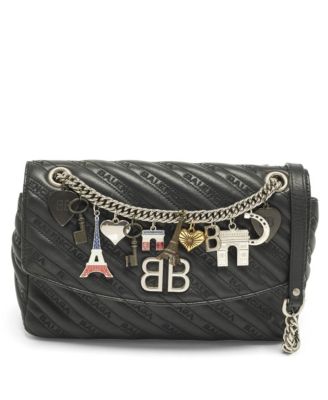 Pre-Owned Balenciaga Women's BB Paris Charm Quilted Leather Shoulder Bag