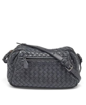 Сумка Pre-Owned Bottega Veneta Women's Intrecciato Woven Leather Crossbody из плетеной кожи
