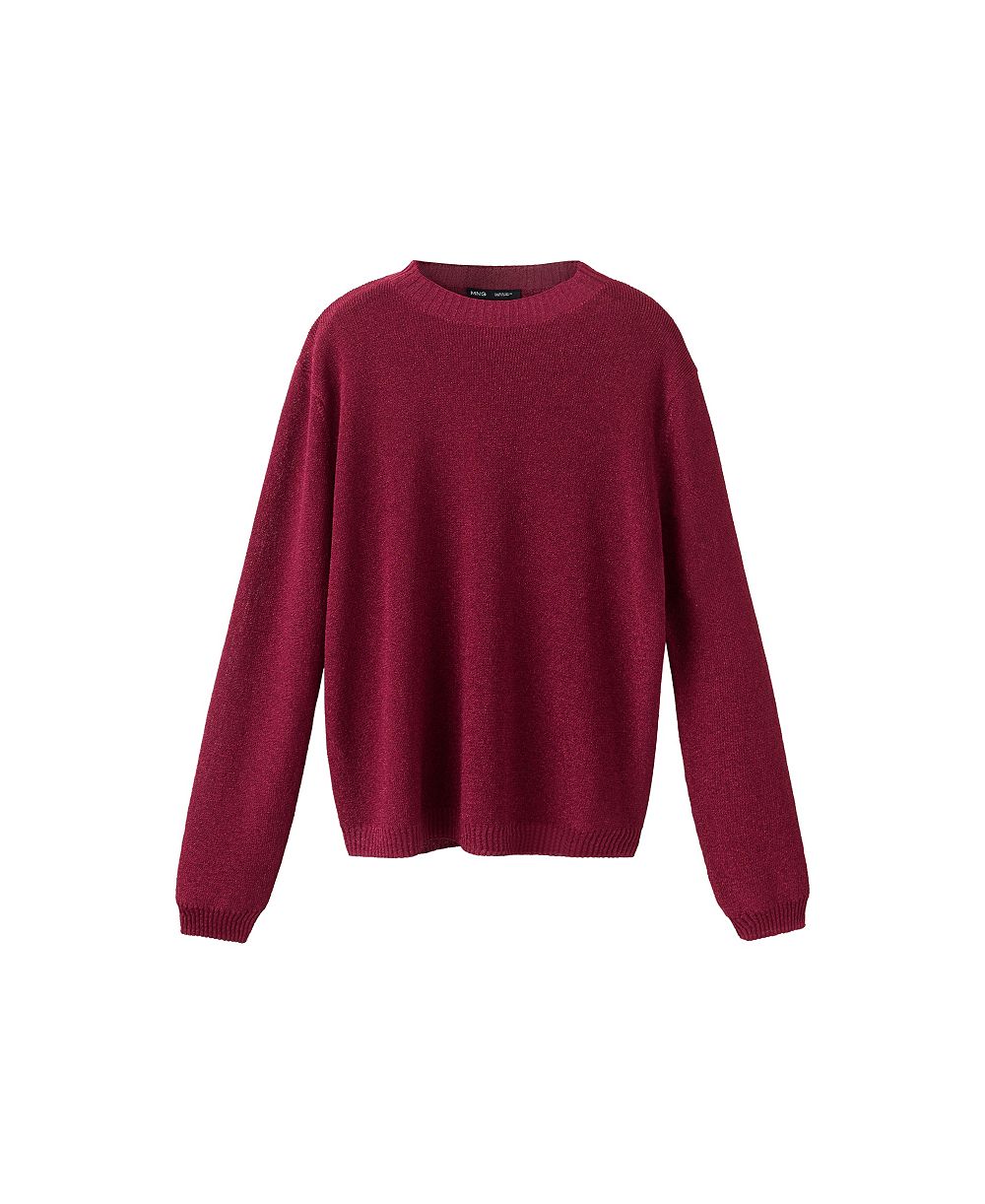 MANGO Women's Lurex Knitted Long-Sleeve Crewneck Sweater