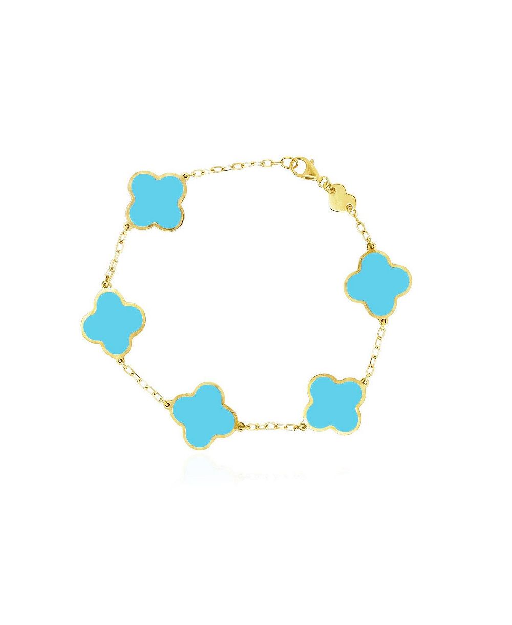 The Lovery классический браслет Clover с позолотой 14K из стерлингового серебра