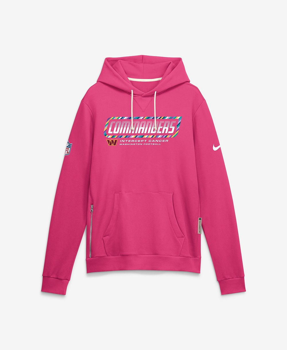 Nike Men's Pink Washington Commanders 2026 NFL Cruical Catch Sideline Dri-Fit Pullover Hoodie