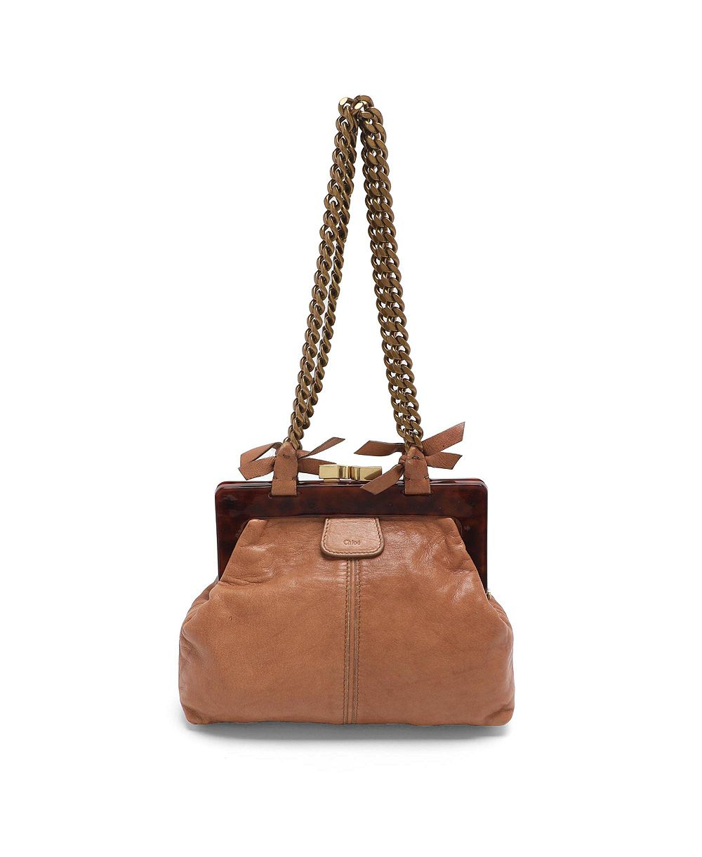 Pre-Owned Chloe женская кожаная сумка через плечо с черепаховой оправой